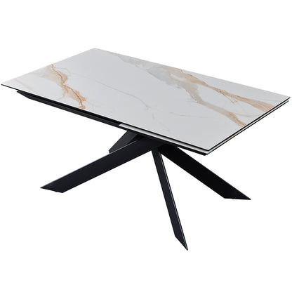 Calcutta | Ceramic Extendable Dining Table, Rectangular, Aluminum Base, 8 Seater, 18882