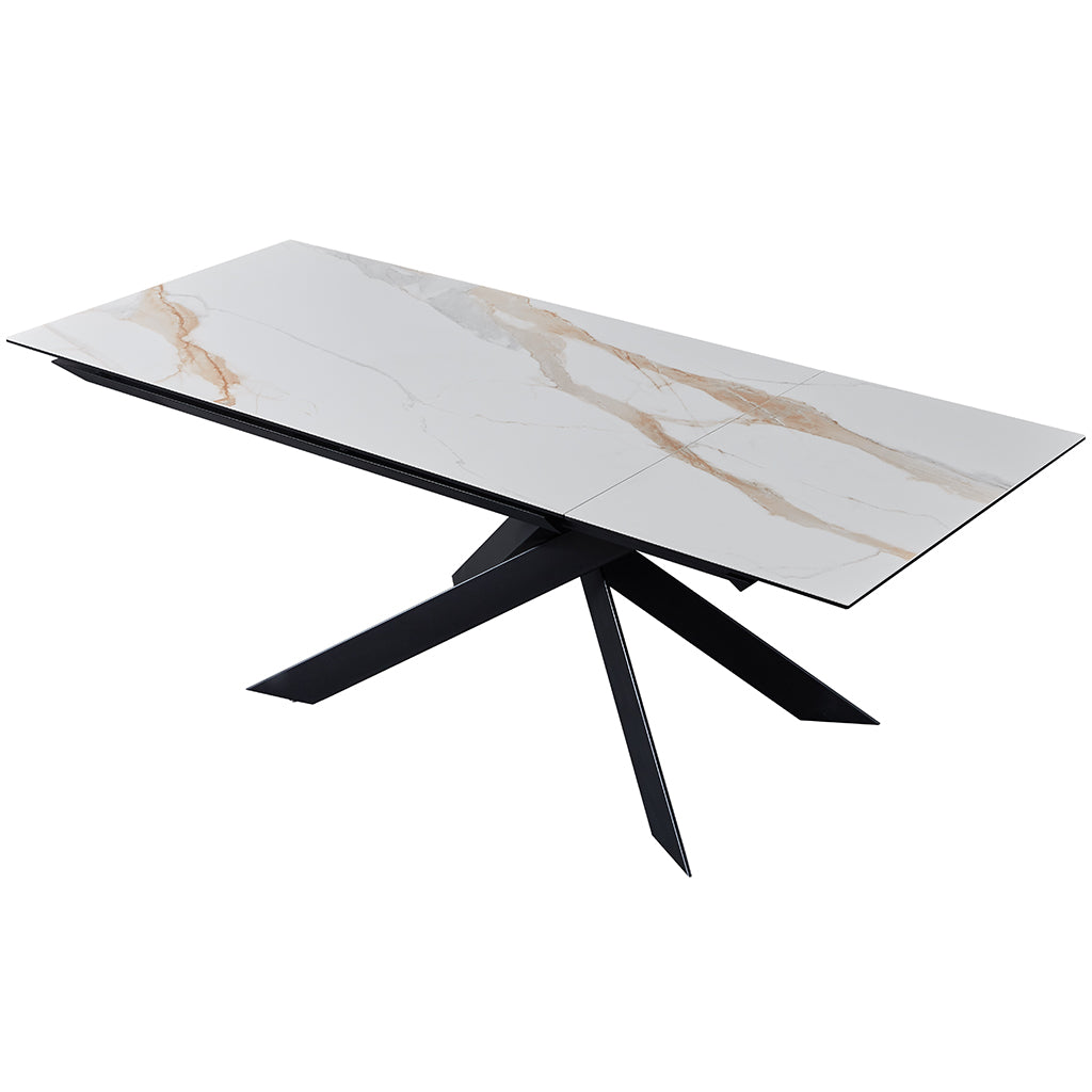 Calcutta | Ceramic Extendable Dining Table, Rectangular, Aluminum Base, 8 Seater, 18882