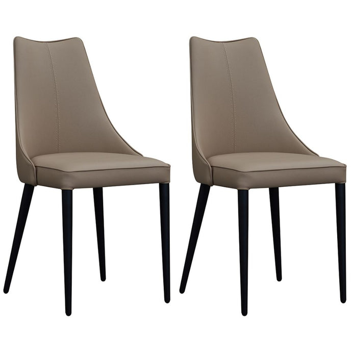 Bosa | Comfortable Soft Dining Chairs, Set of 2, Tan Faux Leather, 18885-DC