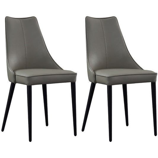 Milano | Light Gray Leather Chairs, Set of 2, 18991-LG