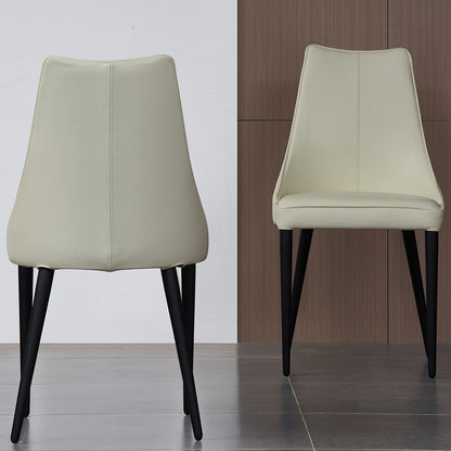 Milano | White Leather Chairs With Black Legs, Set of 2, 18991-W