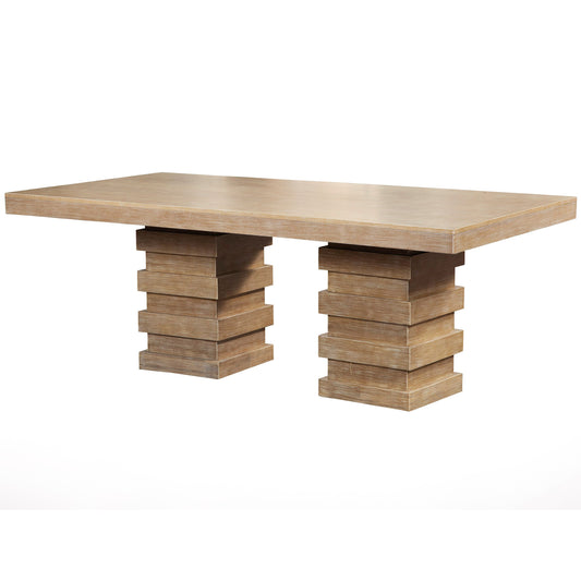 Chiclayo | Pedestal Rectangle Dining Table, Acacia Wood, Birch Veneer, 8470-01