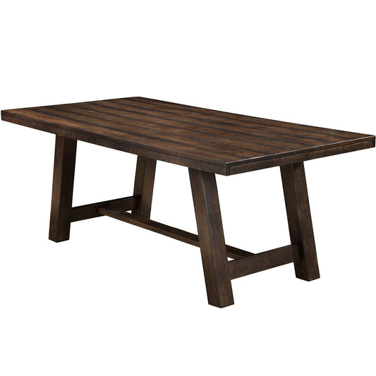 Alcott Solid Rectangular Table, Rectangular Table For 6,  Indoor Table, Solid Rubberwood, 8147-01; Brand: Alpine Furniture Size: 78inW x 40inD x 31inH; Weight: 144lb; Shape: Rectangular Material: Solid Rubberwood; Seating Capacity: Seats 4-6 people; Color: Tobacco