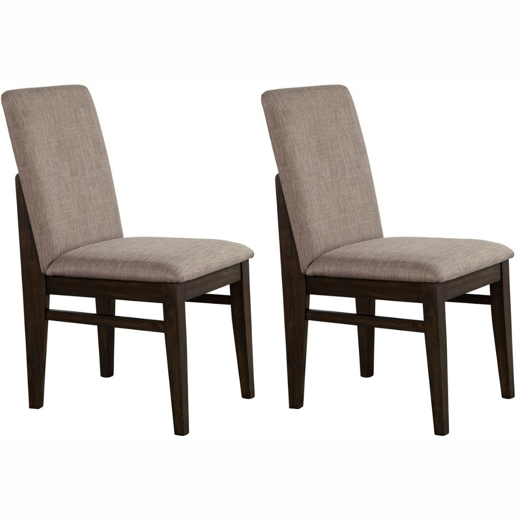 Olejo Dining Chair, Set of 2, Chocolate Color, Upholstered, Solid Pine and Plywood, 3315-02, Brand: Alpine Furniture, Size: 18inW x 24inD x 36.5inH, Material: Solid Pine and Plywood, Color: Chocolate Color