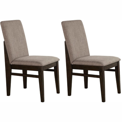 Olejo Dining Chair, Set of 2, Chocolate Color, Upholstered, Solid Pine and Plywood, 3315-02, Brand: Alpine Furniture, Size: 18inW x 24inD x 36.5inH, Material: Solid Pine and Plywood, Color: Chocolate Color