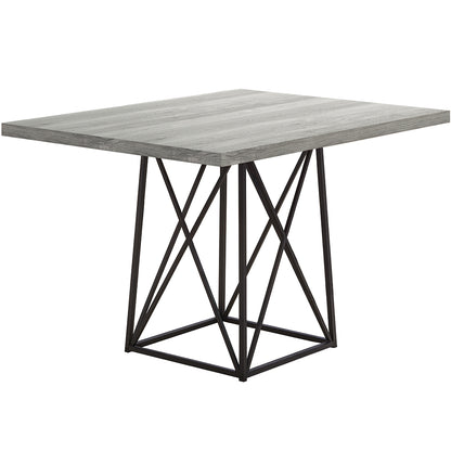 48" x 36" Small Gray Dining Table, Particle Board Top, Metal Base, 332618