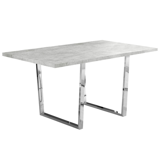 59" x 35.5" Modern Gray Dining Table, Particle Board Top, Metal Legs, 332624