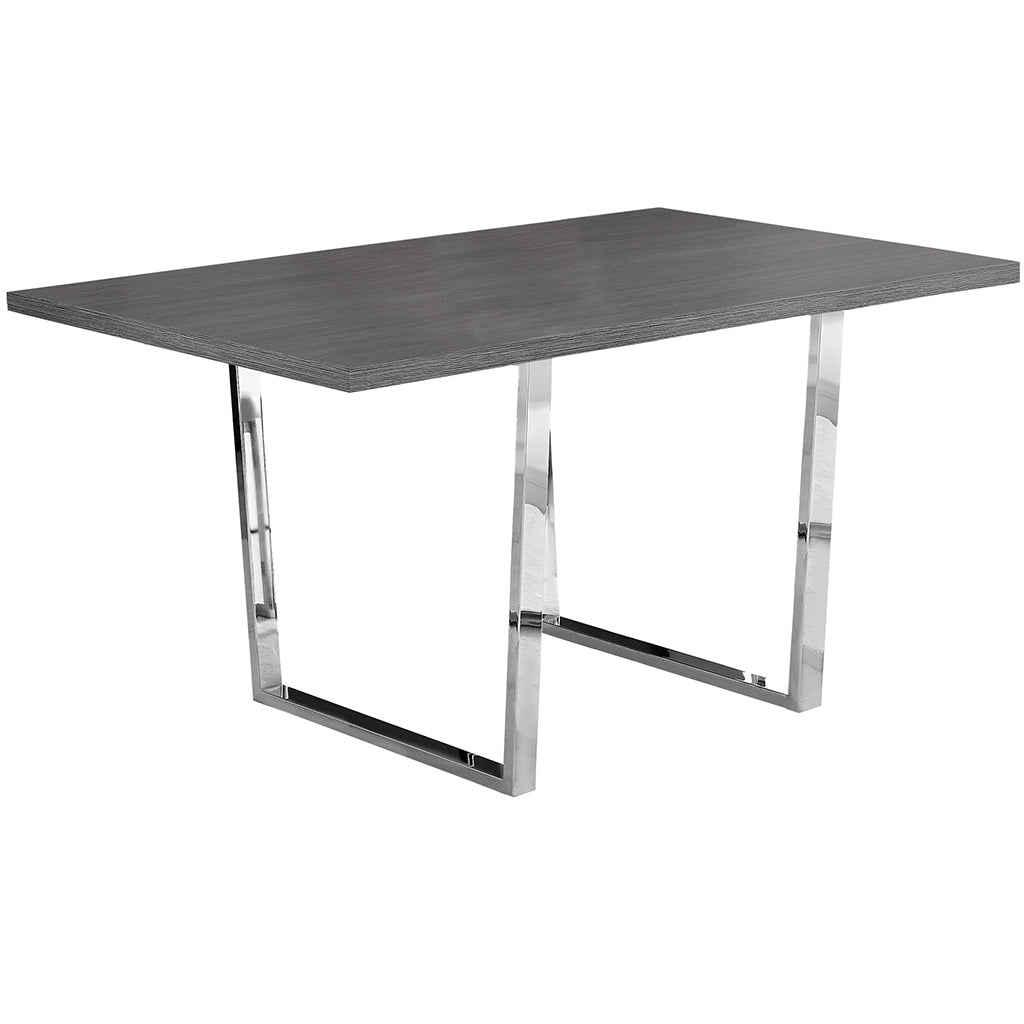 59" x 35.5" Small Rectangular Table, Particle Board Top, Metal Legs, 332625