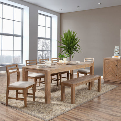 Aiden 8 Person Dining Table, Pine Table Rectangular, Solid Wood, Plywood, 3348-01 Brand: Alpine Furniture; Size: 74inW x  36inD x  31inH; Weight: 101lb Shape: Rectangular; Material: Solid pine wood & plywood Seating Capacity: Seats 6-8 people; Color: Weathered natural