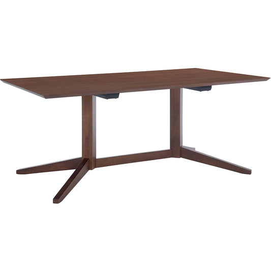 71" x 39" Modern Minimalist Dining Table, Dark Brown, Rectangular, Wood, 6 Seater, 386241