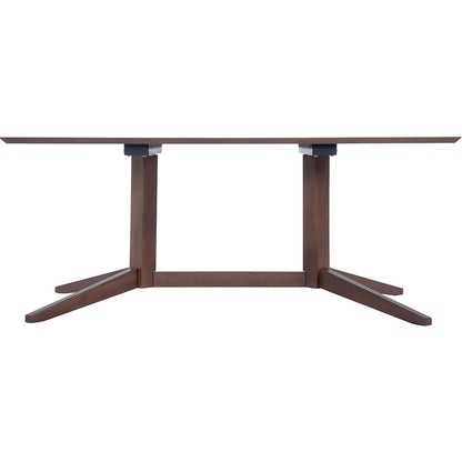 71" x 39" Modern Minimalist Dining Table, Dark Brown, Rectangular, Wood, 6 Seater, 386241