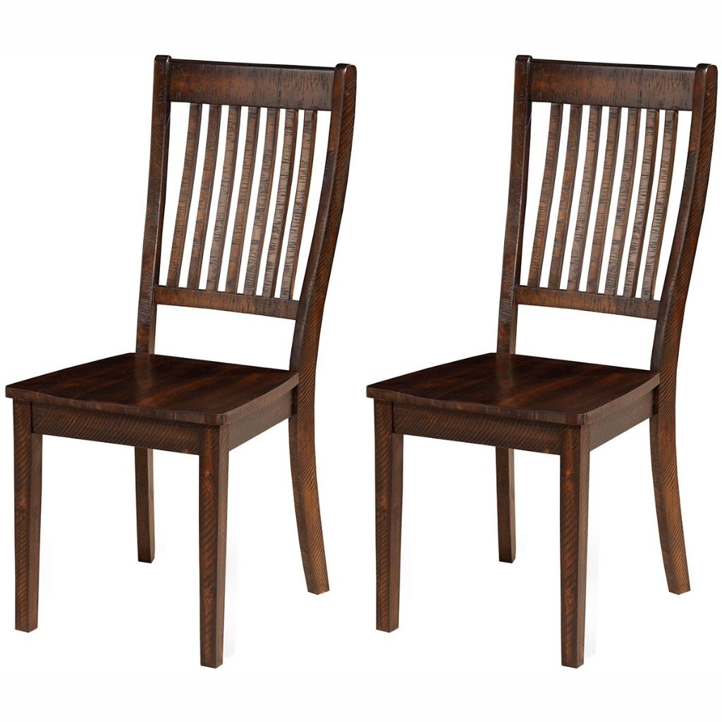 Rustica | Dining Chair, Set of 2, Dark Espresso, Acacia Solids & Veneer, 4122-C Brand: Alpine Furniture, Size: 17.5inW x 22inD x 39inH, Seat height:  18in/ 46cm, Material: Acacia Solids & Veneer, Color: Dark Espresso Color