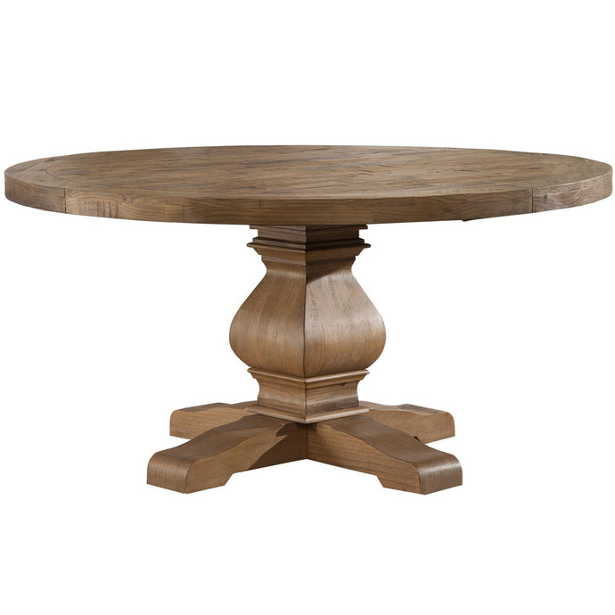 Kensington Solid Round Table, Contemporary Round Table For 6, Wooden Round Table Solid Pine Wood, Plywood, 2668-25