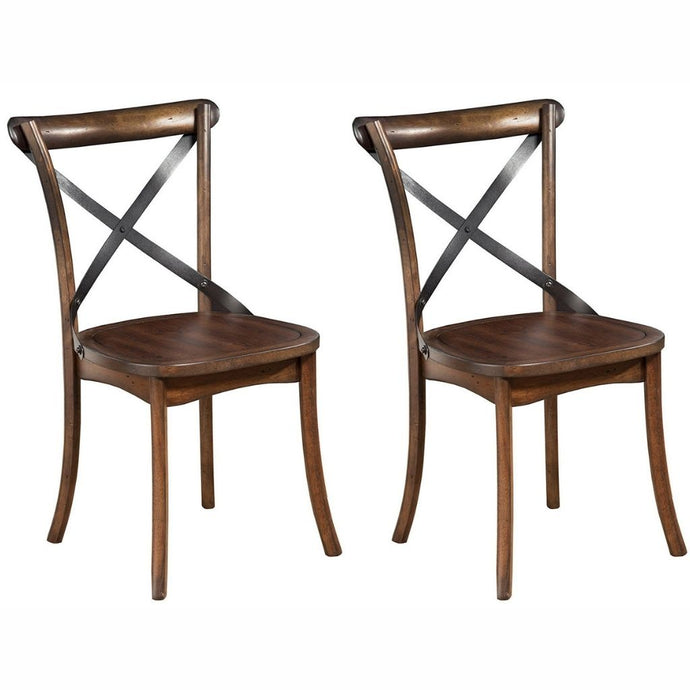 Arendal Dining Chair, Set of 2, Burnished Dark Oak Color, Rubberwood Solids & Oak Veneer, 5672-02, Brand: Alpine Furniture, Size: 20inW x 21.5inD x 34inH, Material: Rubberwood Solids & Oak Veneer, Metal Accents, Color: Burnished Dark Oak Color
