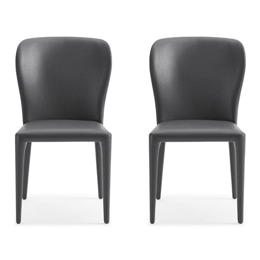 Hazel Dining Chair, Set of 2, Gray, Faux Leather, DC1455-GRY Brand: Whiteline Modern Living Size: 20inW x 24inD x 35inH, Seat Height:  18.5in/ 47cm, Weight: 13lb Material: Faux leather, Color: Gray , Assembly Required: No, Weather Resistant: No