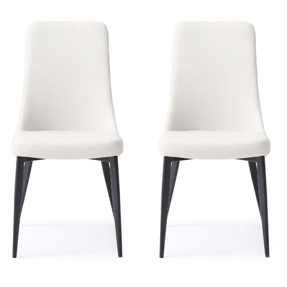 Luca Dining Chair, Set of 2, White, Faux Leather, Metal, DC1472-WHT Brand: Whiteline Modern Living, Size: 22inW x 18inD x 35inH, Weight:  27lb, Color: White, Legs: Matte Black, Assembly Required: Yes, Avoid Power Tools!