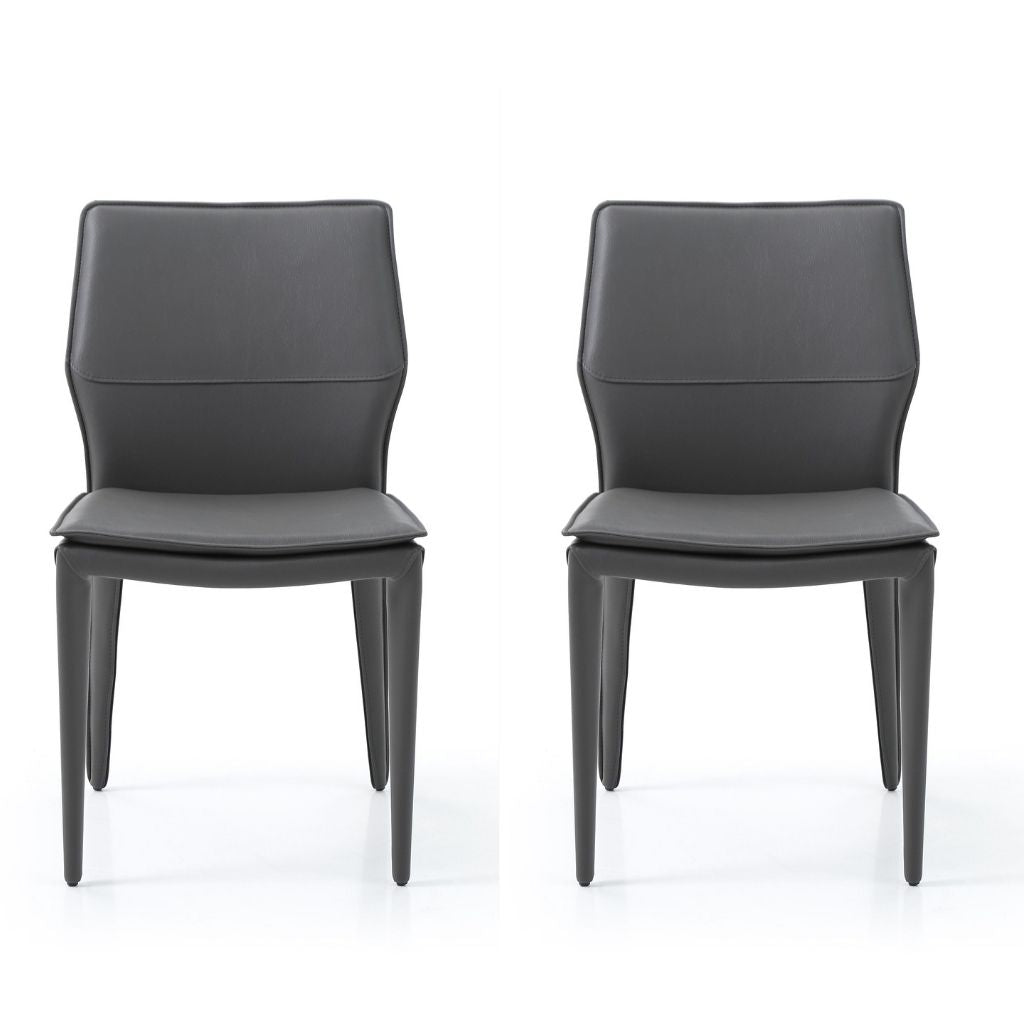 Whiteline Modern Living Miranda Dark Gray Dining Chairs, set of 2, featuring a modern design and versatile color.