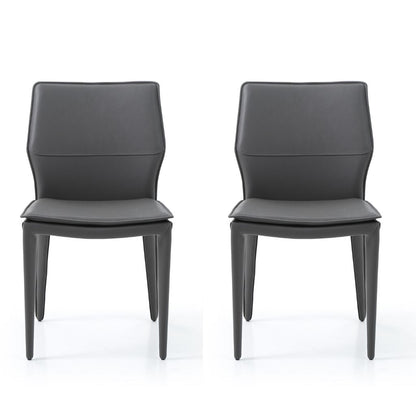 Whiteline Modern Living Miranda Dark Gray Dining Chairs, set of 2, featuring a modern design and versatile color.