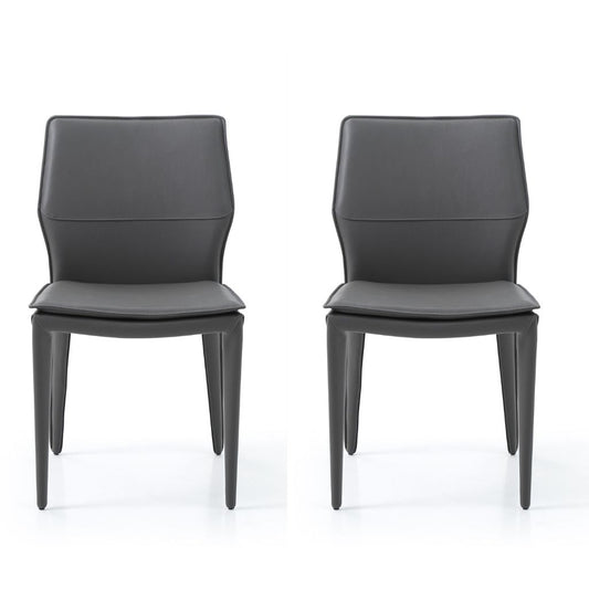 Whiteline Modern Living Miranda Dark Gray Dining Chairs, set of 2, featuring a modern design and versatile color.