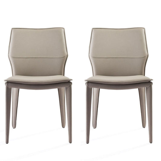 Miranda Dining Chair, Set of 2, Light Gray, Faux Leather, Steel Legs, DC1475-LGRY Brand: Whiteline Modern Living Size: 19inW x 24inD x 33inH, Weight: 16lb, Material: Faux leather & steel legs Color: Light Gray, Assembly Required: No, Weather Resistant: No