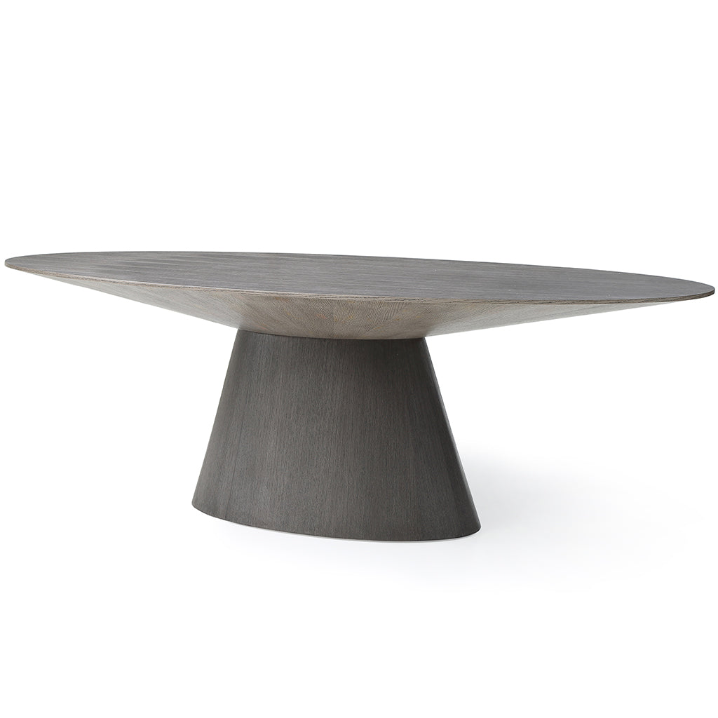 Gray 6 Seater Oval Table, Grey Oak Veneer DT1474-GRY Brand: Whiteline Modern Living Size: 95inW x 43inD x 30inH; Weight: 161lb; Shape: Oval Material: Wood; Seating Capacity: Seats 4-6 people; Color: Grey Oak Veneer