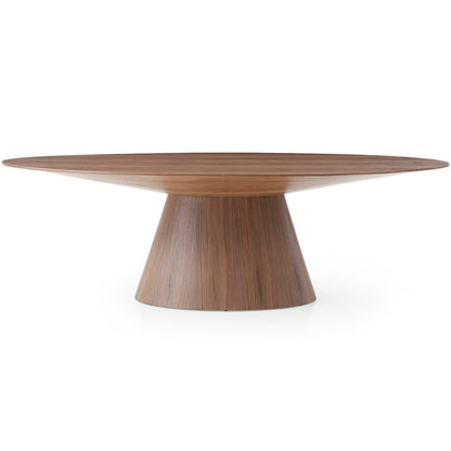 Bruno | Oval Dining Table For 6, Walnut Veneer Brand: Whiteline Modern Living Size: 95inW x 43inD x 30inH; Weight: 161lb; Shape: Oval Material: Wood; Seating Capacity: Seats 4-6 people; Color: Walnut Veneer, DT1474-WLT