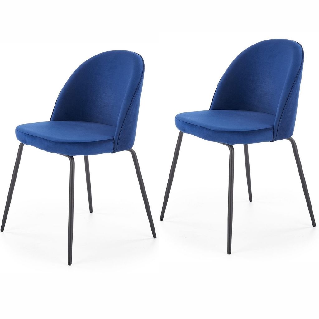 Nomi Dining Chairs, Set of 2, Dark Blue, Fabric, Powder Coated Steel Legs, HALK-314B Master Category: Indoor Furniture, Dining Chair Brand: Maxima House, Size: 20.5inW x 19.7inD x 31.5inH, Weight: 15lb, Material: Fabric & Powder Coated steel legs, Color: Dark Blue