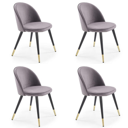 Homie Dining Chair, Set of 4, Grey, Fabric, Powder Coated Steel Legs, HALK-315G Brand: Maxima House, Size: 19.7inW x 21.7inD x 30inH, Weight: 13lb, Material: Fabric & Powder Coated steel legs, Color: Grey