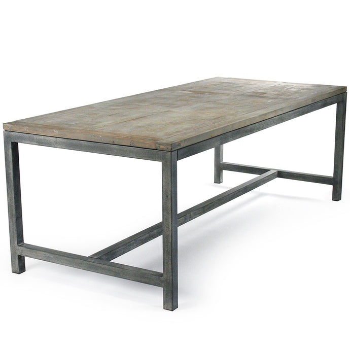 Abner | Reclaimed Wood Table, Well Made Dining Table, Rectangular, Pine Wood, HS058 Brand: Zentique Size: 87inW x 37.50inD x 30inH, Weight:   138lb, Shape: Rectangular  Material: Reclaimed Pine, Seating Capacity: Seats 6-8 people, Color: Weathered Gray