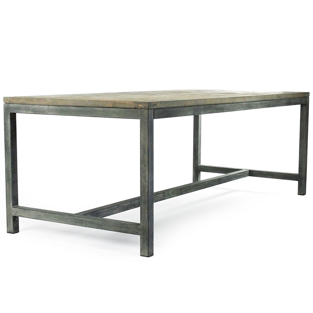 Abner | Reclaimed Wood Table, Well Made Dining Table, Rectangular, Pine Wood, HS058 Brand: Zentique Size: 87inW x 37.50inD x 30inH, Weight:   138lb, Shape: Rectangular  Material: Reclaimed Pine, Seating Capacity: Seats 6-8 people, Color: Weathered Gray