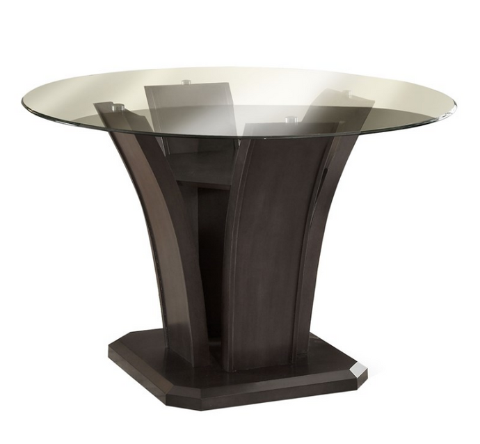 Sorell | 54 inch Round Table, Glass Top, Wooden Base, IDF-3710RT