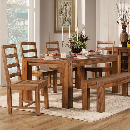 Shasta | Solid Wood Dining Table For 6, Modern Parsons Dining Table, Rectangular, Wooden, Plantation Mahogany Solids & Veneer, ORI-913-01 Brand: Alpine Furniture; Size: 72inW x  40inD x  30inH Weight: 136lb; Shape: Rectangular; Material: Plantation Mahogany Solids & Veneer