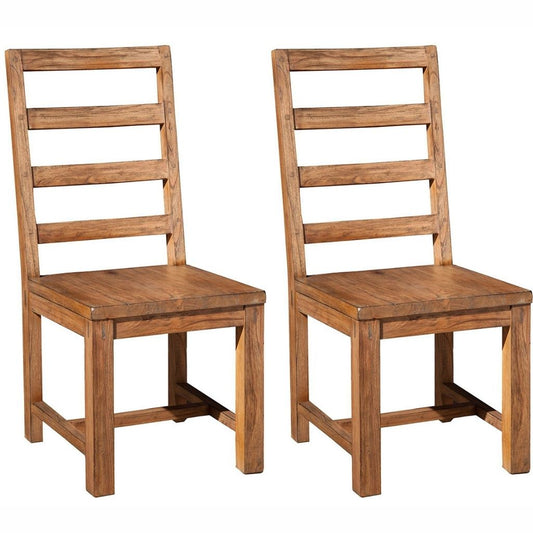 Shasta Dining Chair, Set of 2, Natural Wood Color, Mahogany Solids & Veneer, ORI-913-02, Brand: Alpine Furniture, Size: 21.5inW x 18.5inD x 41inH, Seat height:  18.5in/ 47cm ,Material: Plantation Mahogany Solids & Veneer, Color: Natural Wood Color