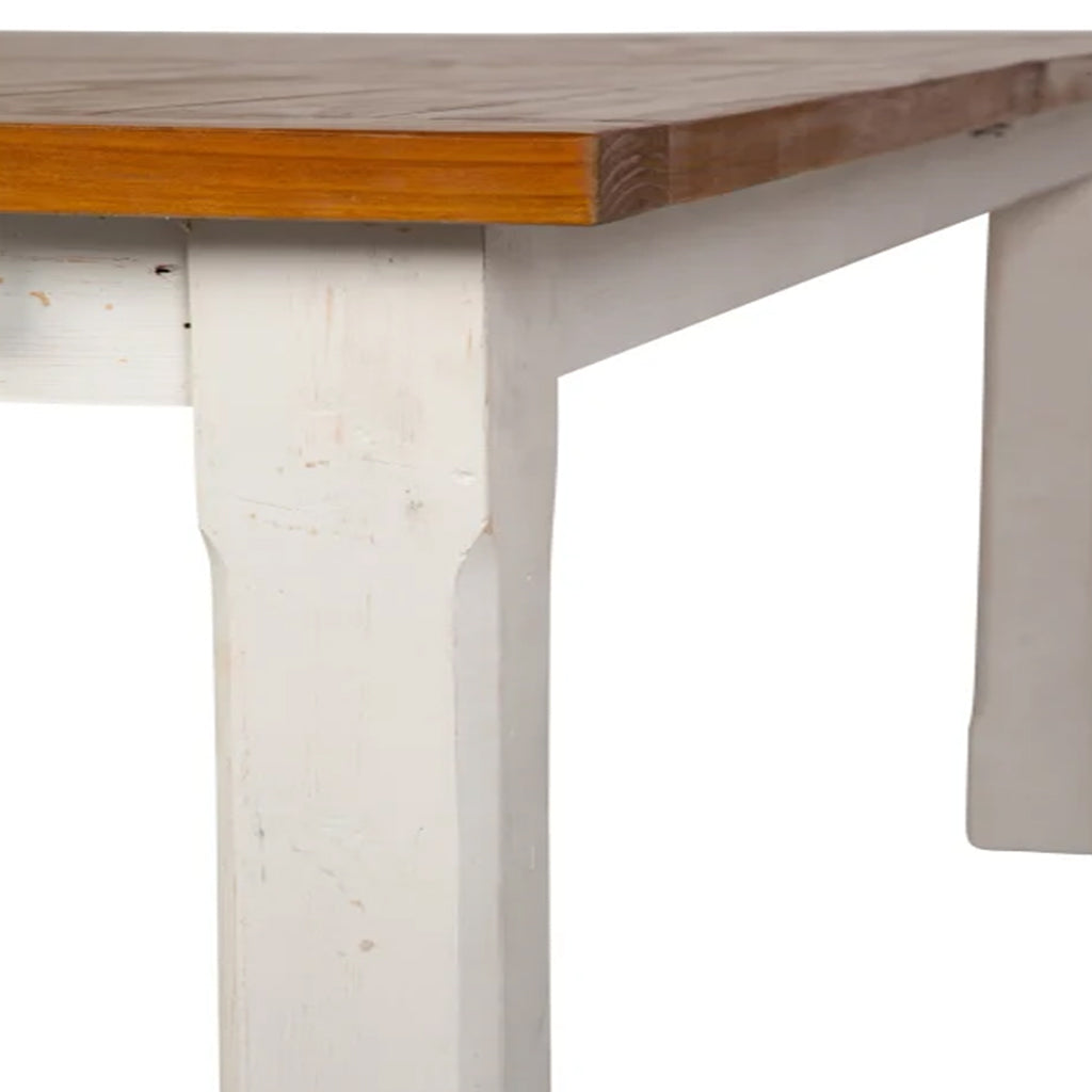 Sullivan | 72"-90" Pine Extendable Dining Table, White Legs, 8 Seater, RPM-T08-32