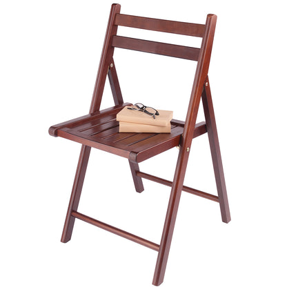 Robin Folding Chair, Set of 4, Brown Color, Walnut Wood, 94415 Brand: Winsome Wood, Size: 17.64inW x 20.10inD x 32.28inH, Seat height: 17.4in, Weight: 39lb, Material: Walnut Wood, Solid, Color: Dark Brown, Assembly Required: No! Weather Resistant: No