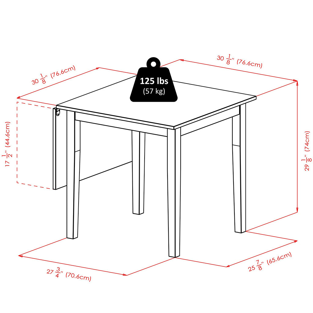 Winsome Perrone Drop Leaf Dining Table, Rectangular, Walnut, 94831 Size: 47.72inW x 30.16inD x 29.13inH; Weight: 52lb; Shape: Rectangular Material: Walnut; Seating Capacity: Seats 4-6 people; Color: Dark wood color