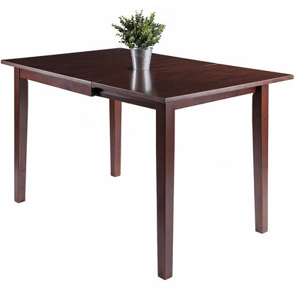 Winsome Perrone Drop Leaf Dining Table, Rectangular, Walnut, 94831 Size: 47.72inW x 30.16inD x 29.13inH; Weight: 52lb; Shape: Rectangular Material: Walnut; Seating Capacity: Seats 4-6 people; Color: Dark wood color