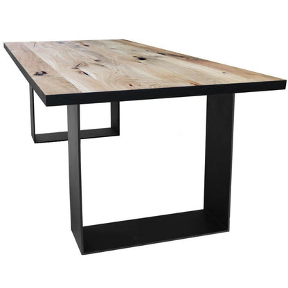 Tex | Rectangular Contemporary Wood Dining Table, Solid Oak, Metal Base, 8 Seater, SCANDI090