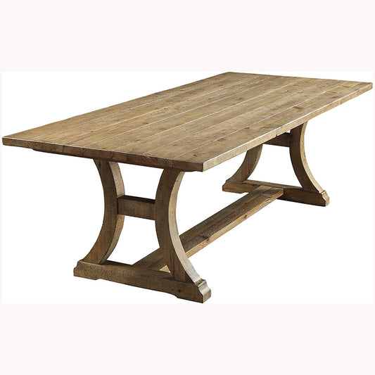 77" Jamsen | Wooden Trestle Table, Rustic Pine Finish, 6 Seater, IDF-3829T-77