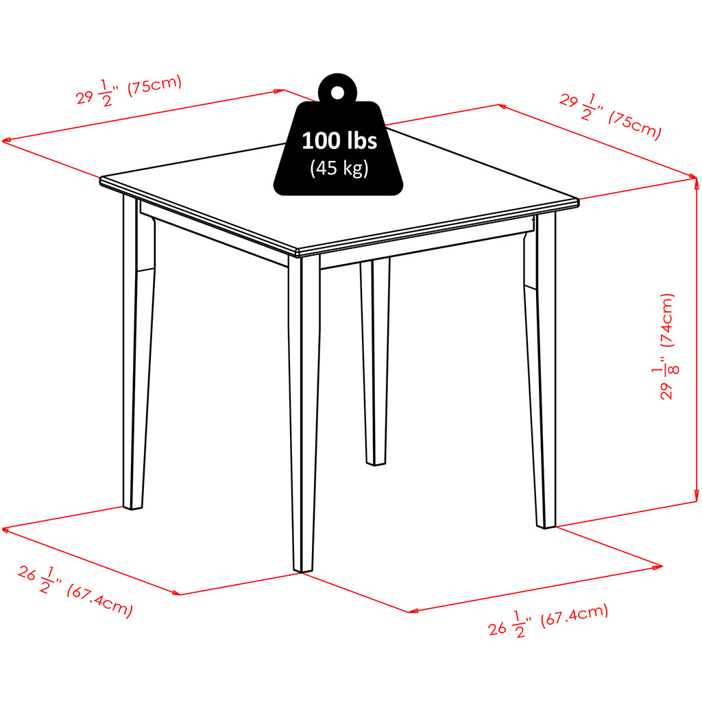 Winsome Groveland | Wooden Dining Table For Small Spaces, 34130 Size: 29.53inW x 29.53inD x 29.13inH; Weight: 33lb; Shape: Square Material: Oak Wood Finish; Seating Capacity: Seats 2-4 people; Color: Light wood color