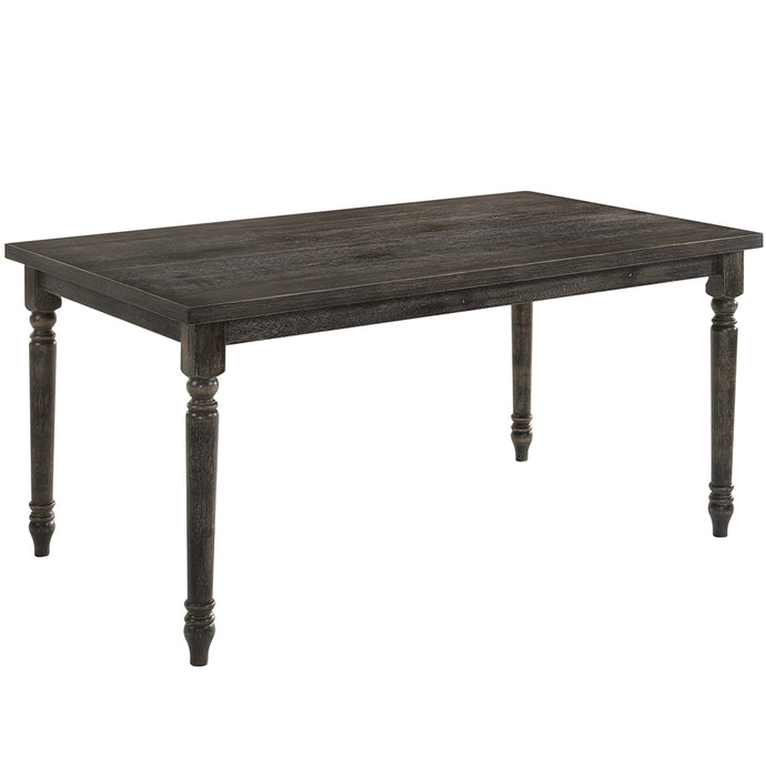 60 inch Farm Table, Rustic Style Wooden Dining Table, Rectangular, Gray, BM214963 Brand: Benzara; Size: 60inW x 36inD x 30inH Weight: 73lb; Shape: Rectangular; Material: Wood Chemicals: Formaldehyde; Seating Capacity: Seats 4-6 people; Color: Gray