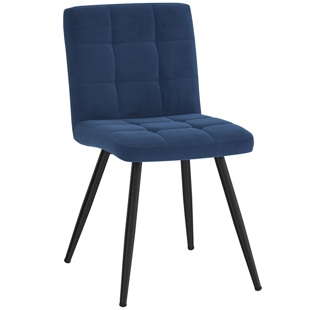 Suzette | Blue Velvet Dining Chairs, Set of 2, Metal Legs, 202-476BLU