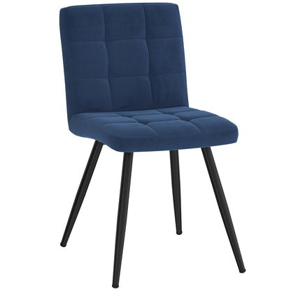 Suzette | Blue Velvet Dining Chairs, Set of 2, Metal Legs, 202-476BLU