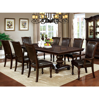 79"-103" x 47.5" Jill Leaf Extension Table, Solid Wood, Brown Cherry Finish, 10 Seater