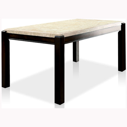 64" Rumie | Rectangle Marble Dining Table, Wooden Base, 6 Seater, IDF-3823T