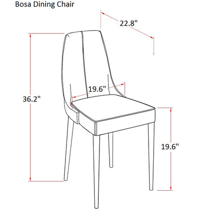 Bosa Dining Chairs | Set of 2 Grаy, Leather Metal Legs, 17444