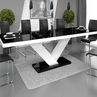 Victoria | Double Drop Leaf Extendable Dining Table, Rectangular, 10, HU0003 Brand: Maxima House Size: 63inW x  35inD x  30inH Extended (1 extension): 82inW x  35inD x  30inH Extended (2 extensions): 101inW x  35inD x  30inH, Weight: 183lb, Shape: Rectangular