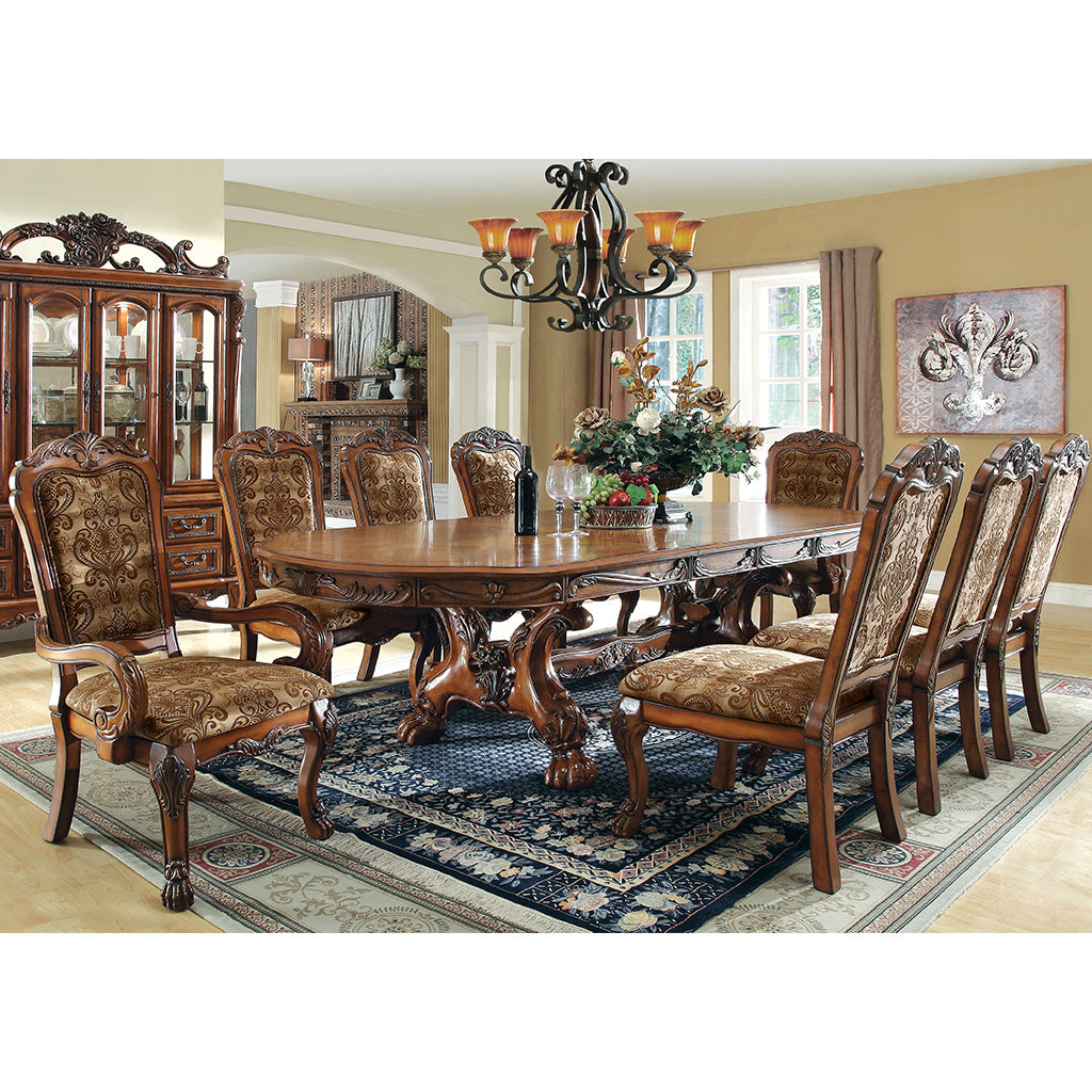 108" Larmon | Oval Expandable Dining Table, Solid Wood, 10 Seater, IDF-3557T