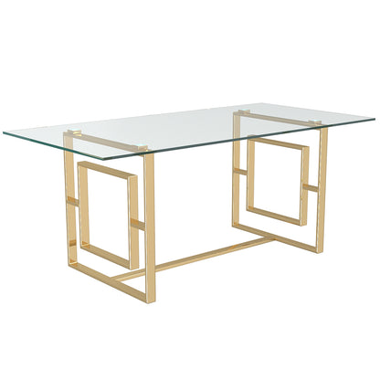 Eros | Glass Gold Dining Table, Modern 4 Seater, 201-482GL