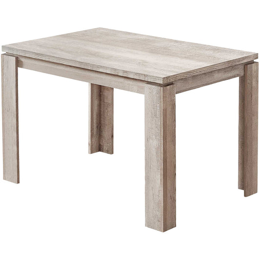 47" Farmhouse Taupe Rectangular Dining Table For 4, Reclaimed Wood, 4512839526010 Brand: Homeroots, Size: 47.25inW x  31.5inD x  30.5inH, Weight: 44lb, Shape: Rectangular, Material: Reclaimed Wood, Seating Capacity: Seats 2-4, Color: Taupe